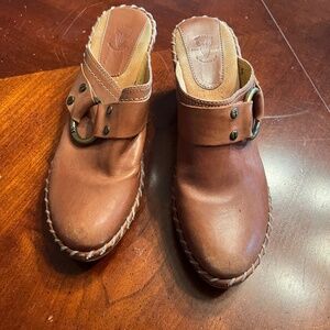 Frye Charlotte Ring Brown Clog Sz 8.5